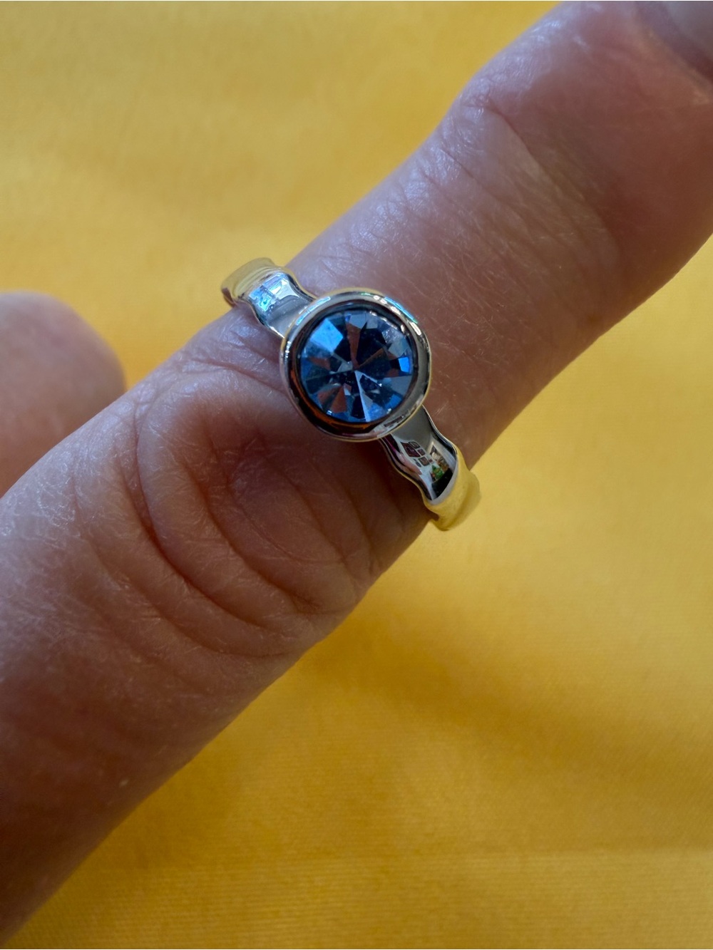 Park Lane Blue Crystal Solitaire Ring Size 8